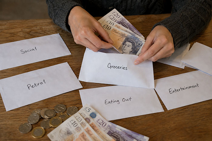Envelope budgeting method infographic